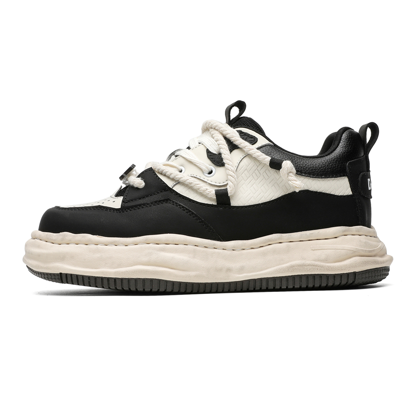 

KUNGFUDEER Антискользящие износостойкие низкие скейтерские кроссовки мужские бежево-черные, цвет Beige Black