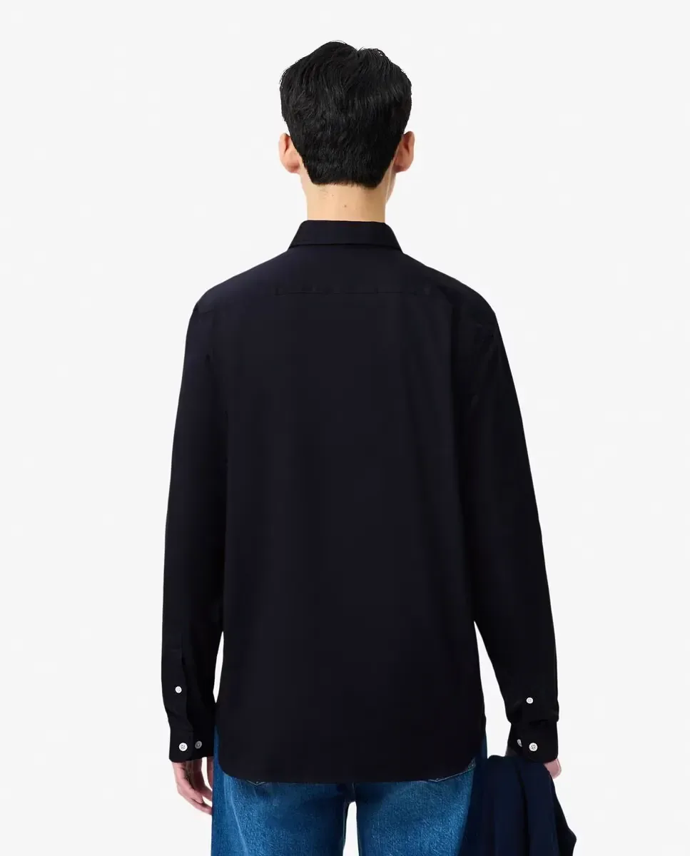 Мужская рубашка прямого кроя из хлопка с длинными рукавами Lacoste, темно-синий — фото 2