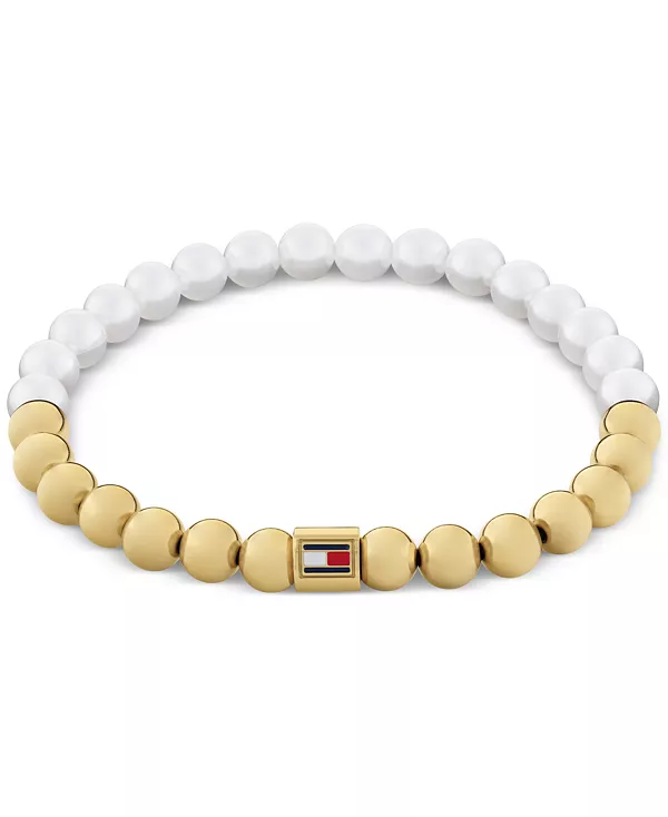 

Браслет из бусин золотистого цвета Tommy Hilfiger, gold/white