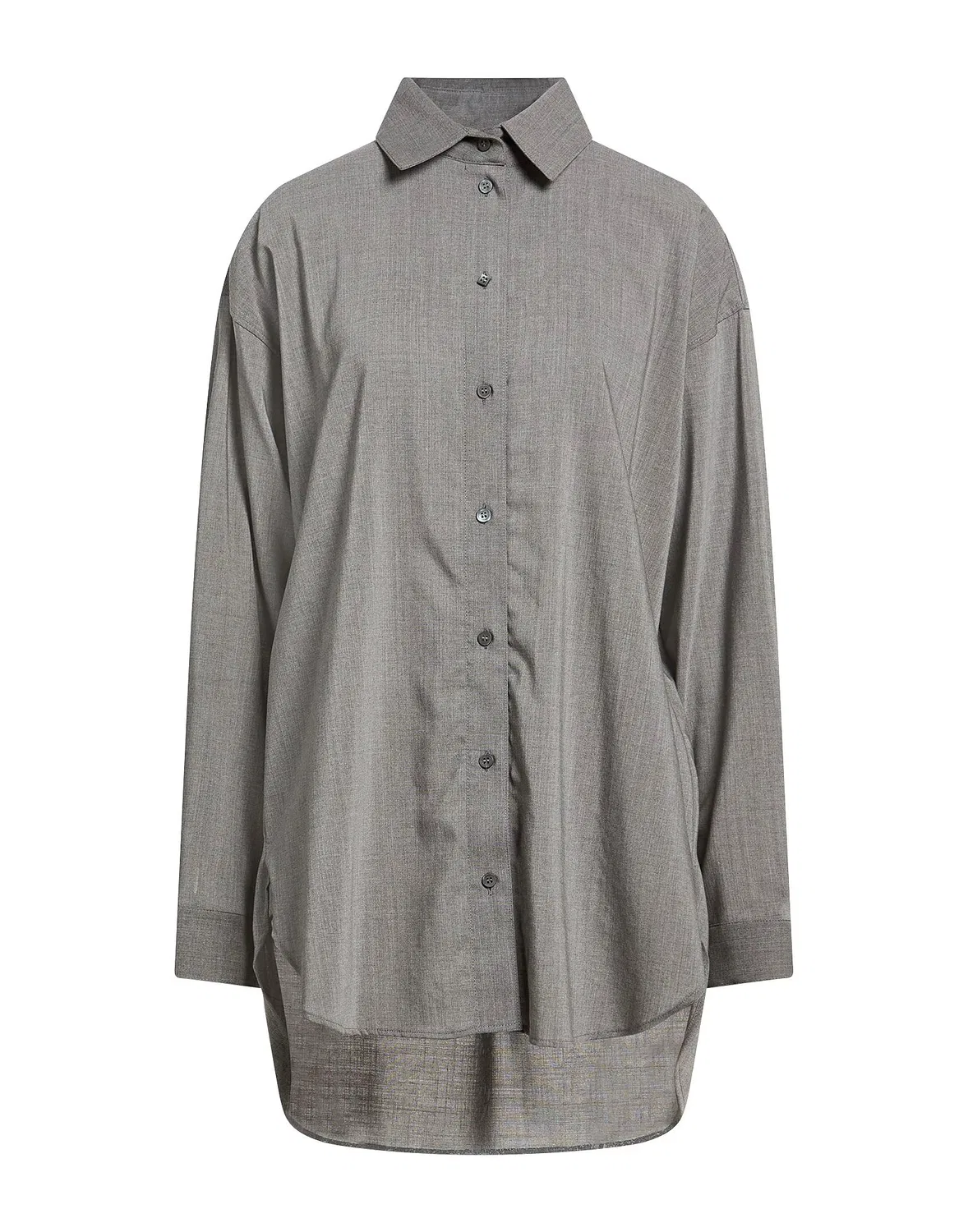 Рубашка длинная из шерсти JACQUEMUS серая