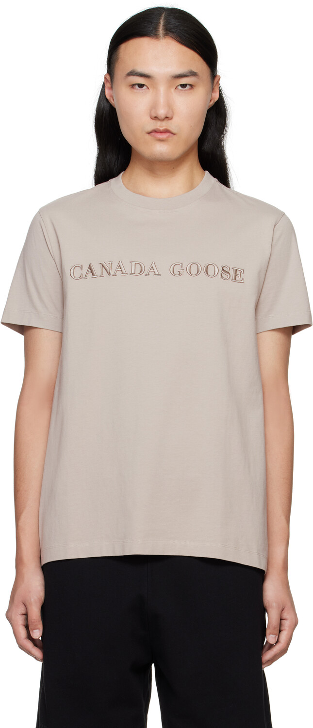 

Коричневая футболка Emersen с круглым вырезом Canada Goose