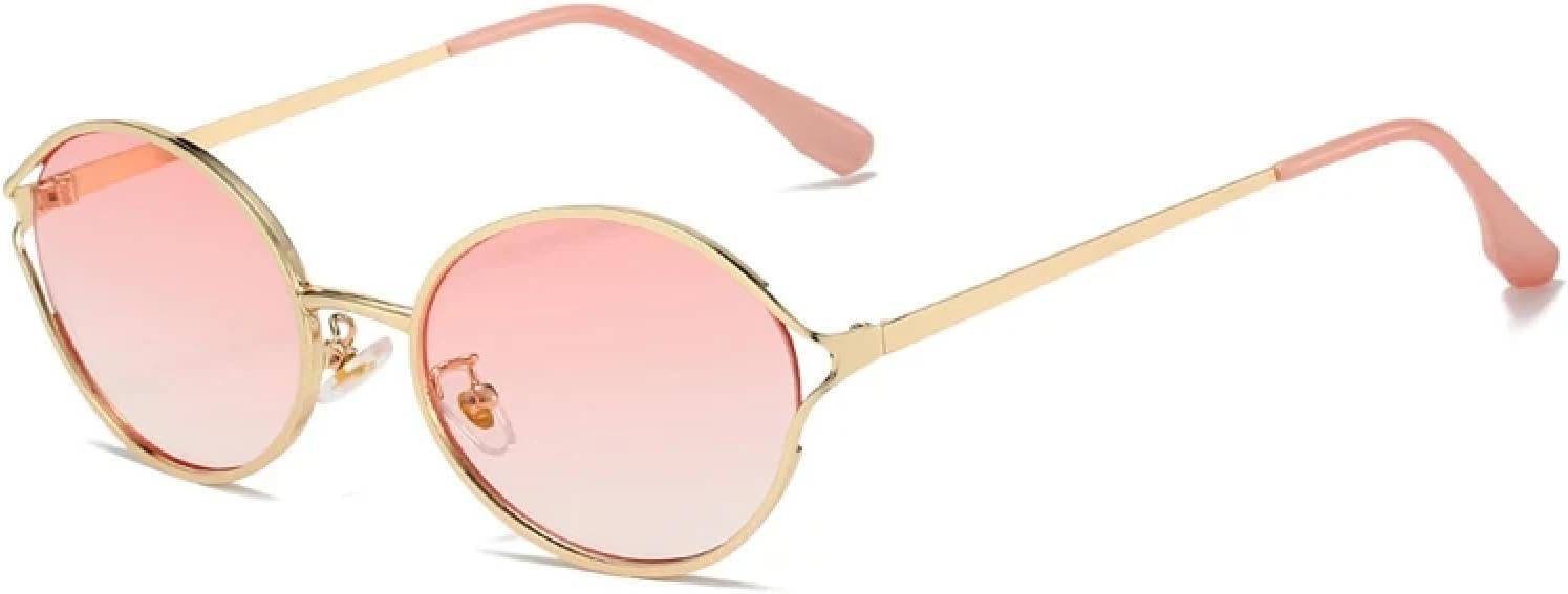 

Ретро круглые металлические мужские солнцезащитные очки, модные прозрачные градиентные панк-очки, женские солнцезащитные очки с защитой от УФ-излучения UV400 TKKTLLT, Golden Pink Gradient