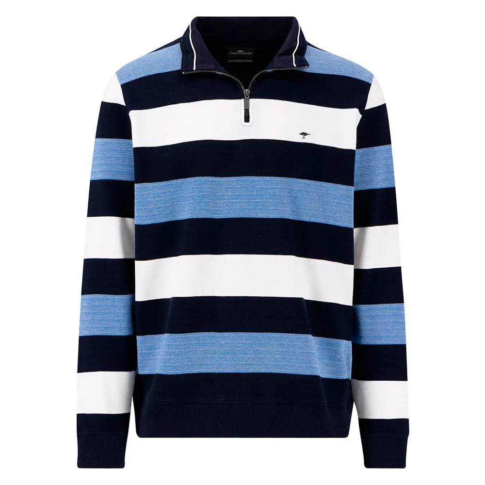 

Толстовка Fynch Hatton Striped Pique half zip, синий