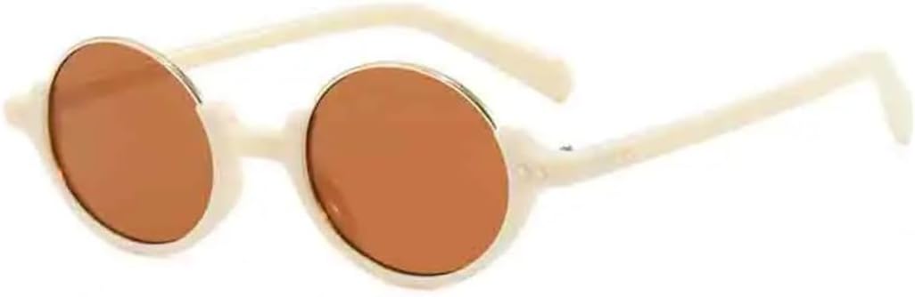 

Солнцезащитные очки с защитой UV400 | Металлический панк, круглые, градиентный цвет | для женщин и мужчин, для занятий спортом на открытом воздухе и вождения DSVIGF, Beige Brown