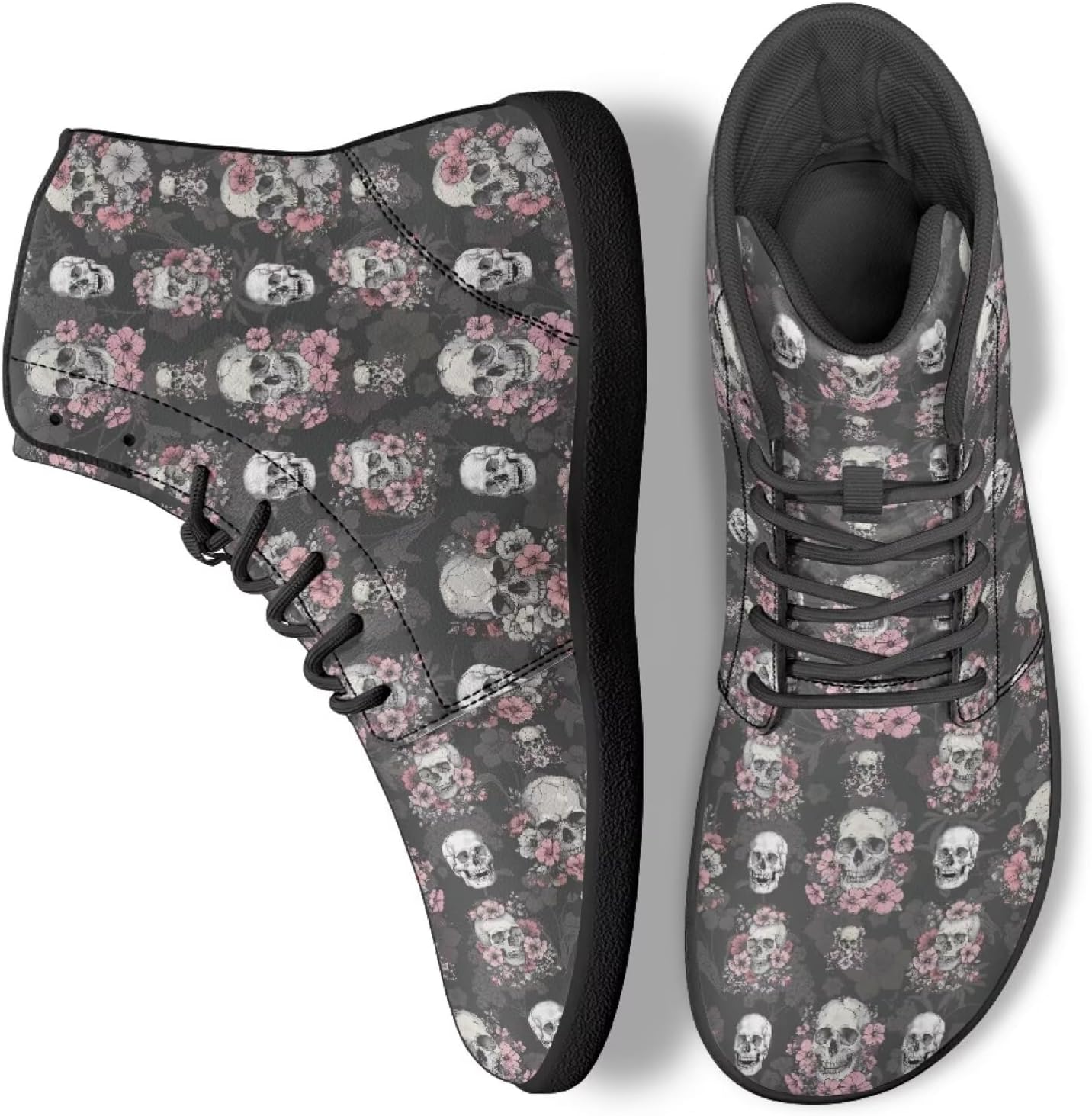 

Женские высокие обувь для ходьбы из PU-кожи, кроссовки, спортивные теннисные кроссовки Ecaestolph, серый