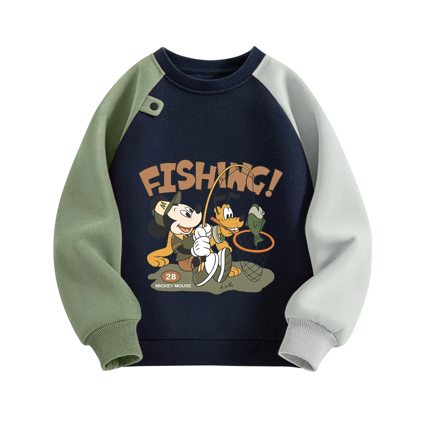 Детский свитшот с круглым вырезом Disney, Di Fishing Navy Blue