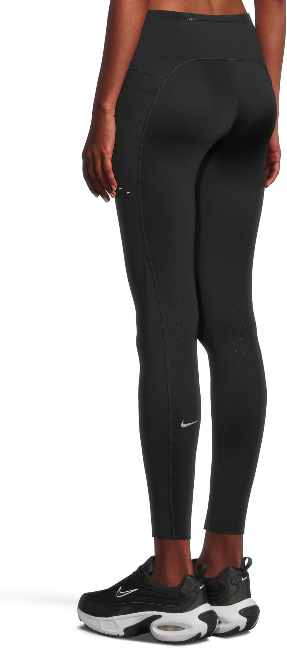 Брюки Nike Dri-fit Swift High-waisted 7/8 Running Leggings With Pockets, цвет Black/Reflective Silver — фото 3