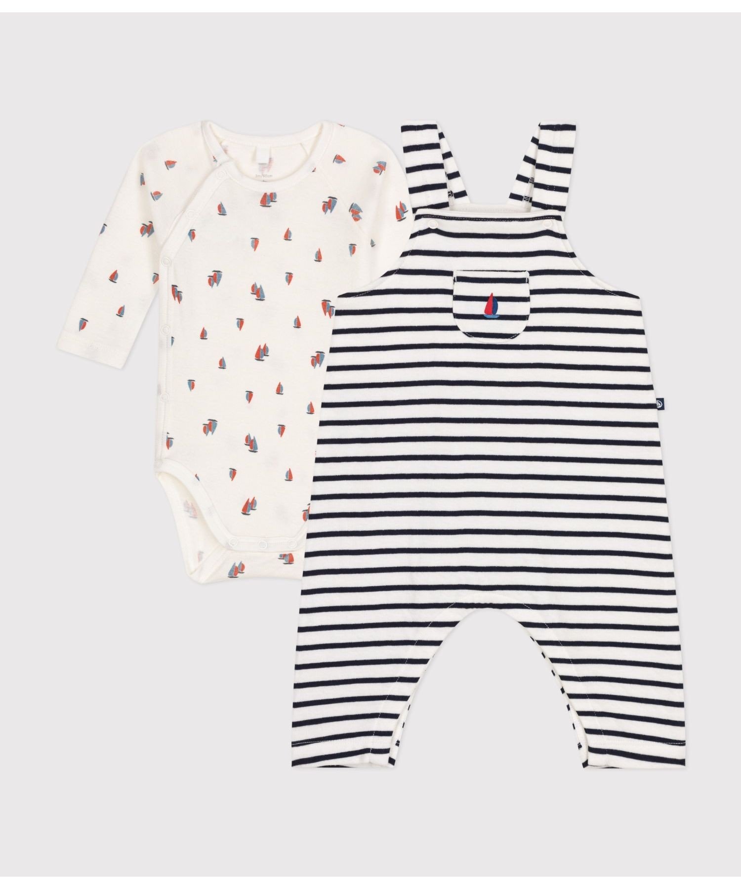 Комбинезон и боди Petit Bateau, Off-white/Navy