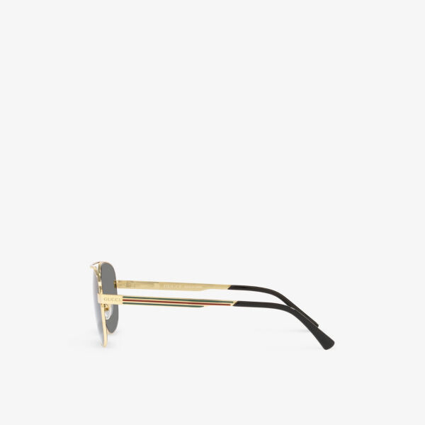 GC001969 GG1223S солнцезащитные очки в металлической оправе пилота Gucci, желтый — фото 4
