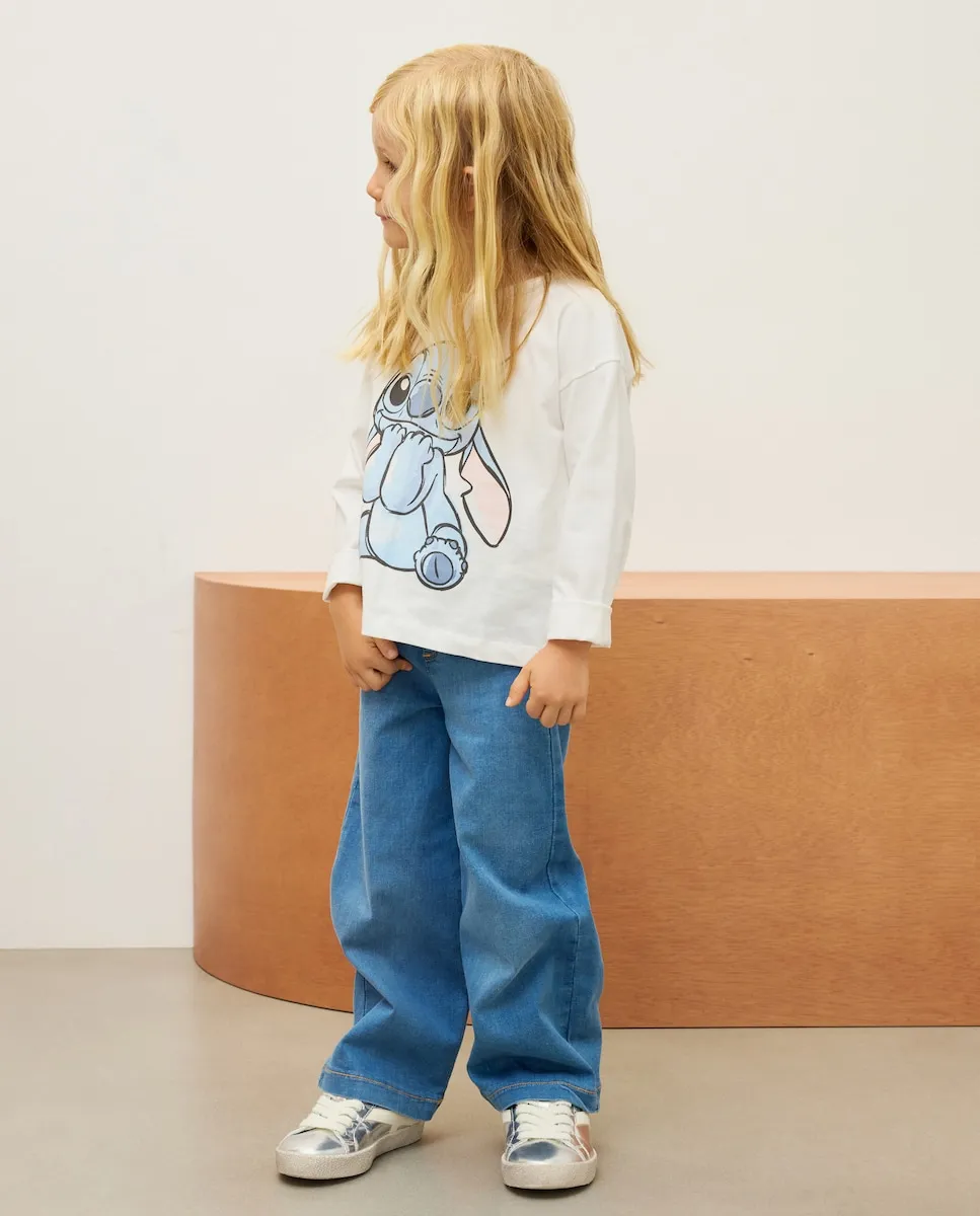 

Детские джинсовые брюки с широкими штанинами на резинке Kids El Corte Inglés, серый