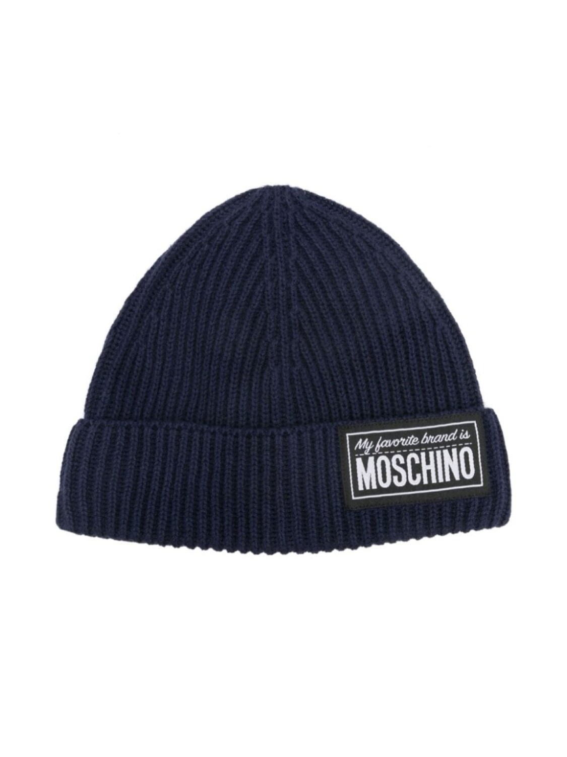 

Moschino Kids шапка бини с нашивкой-логотипом, синий