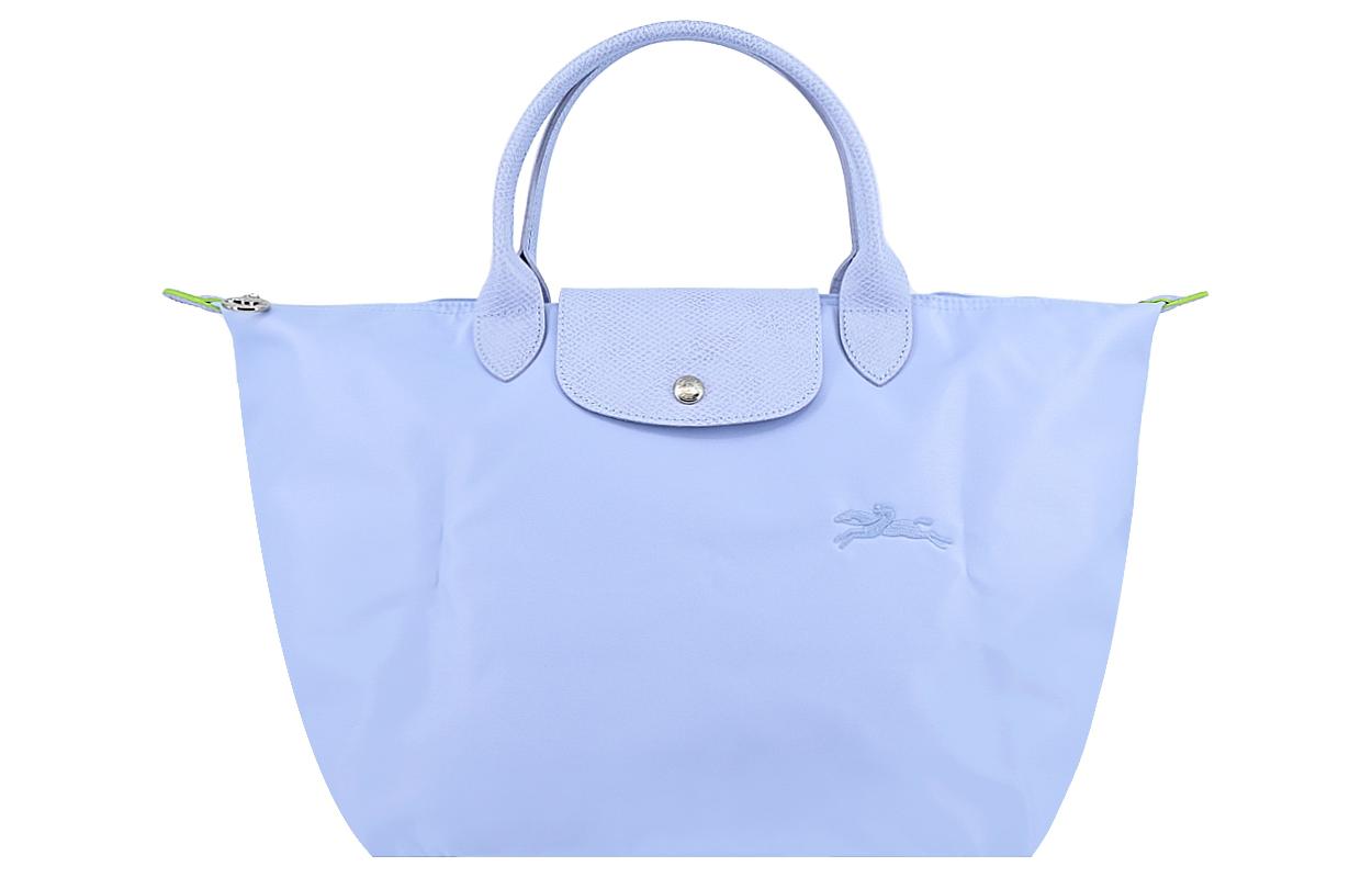 

Сумка Le Pliage Green Cow с кожаной отделкой в форме пельменя Дорожная сумка Большая Женская Синяя LONGCHAMP