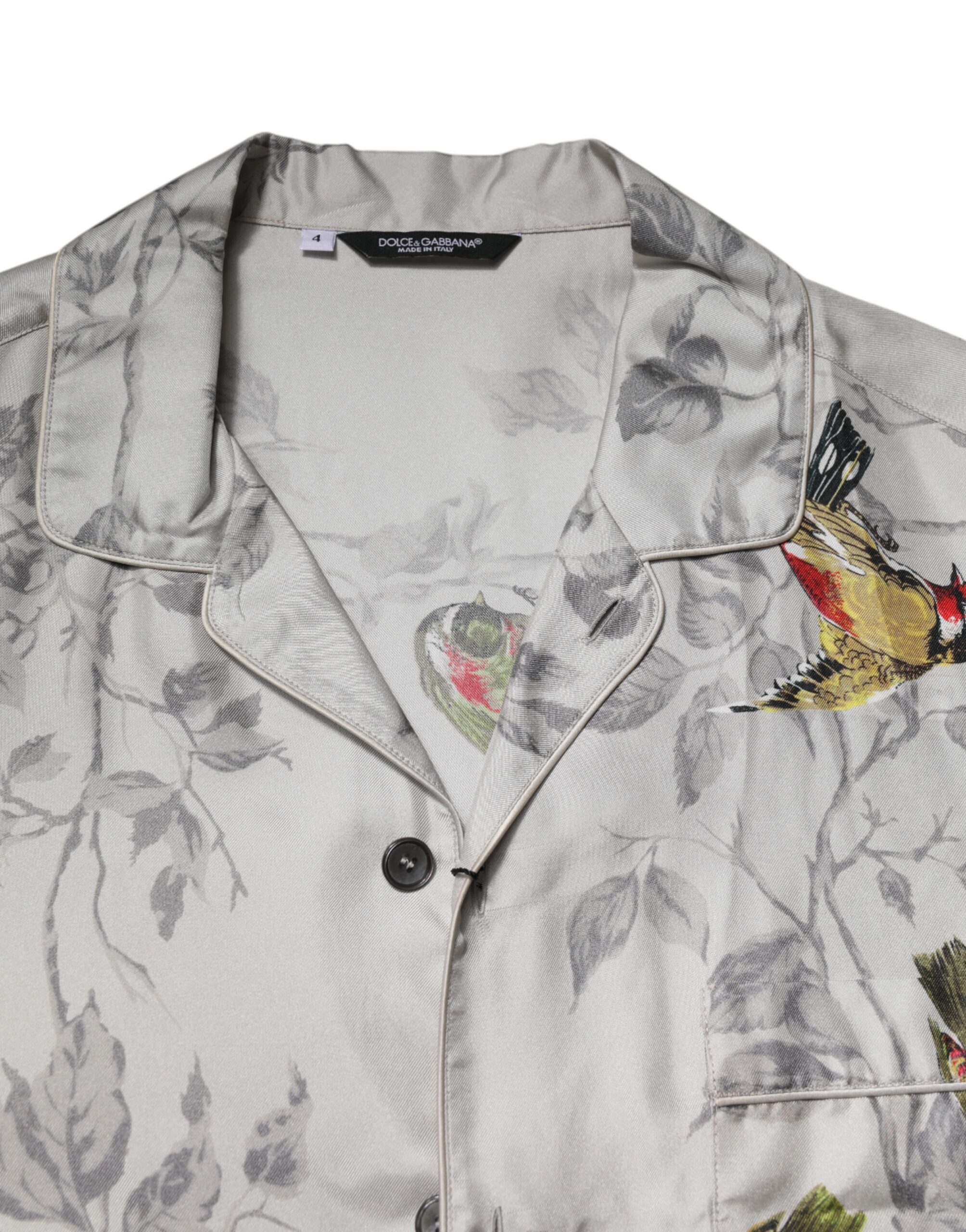Рубашка на пуговицах с разноцветным шелковым принтом Dolce & Gabbana, Multicolor — фото 4