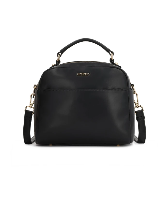 

Универсальная черная кожаная сумка Kazar, черный