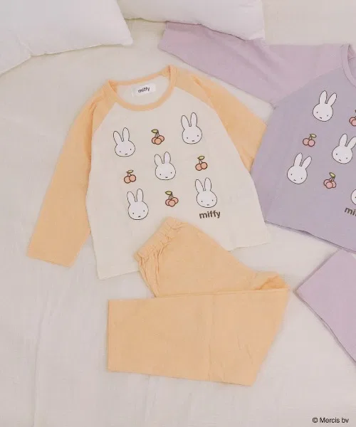 Пижама Miffy с вишнями, хлопок, длинный рукав, оранжевый