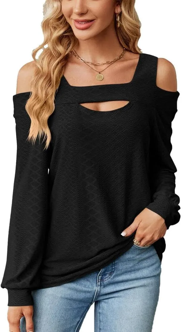 

Женская блуза с длинными рукавами и холодным плечом