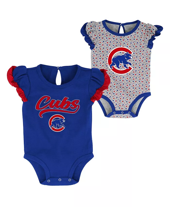 

Набор из двух боди для новорожденных и малышей Royal и Heathered Gray Chicago Cubs Scream and Shout Outerstuff