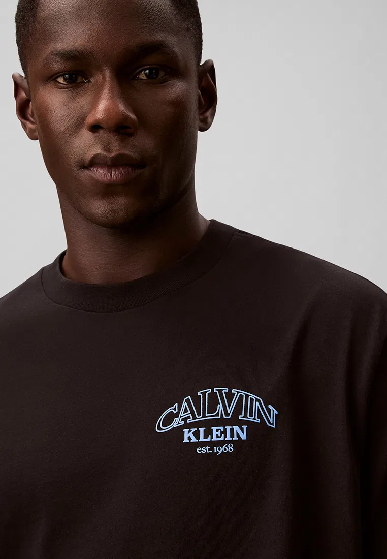 Футболка с рельефным логотипом, свободный крой, Calvin Klein Jeans, черный — фото 3