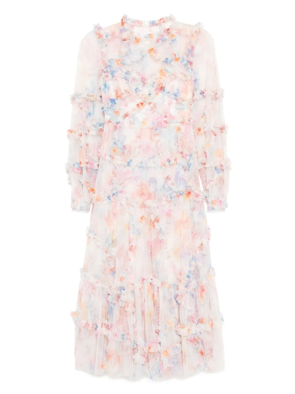 

Платье с оборками и цветочным принтом Needle & Thread, розовый