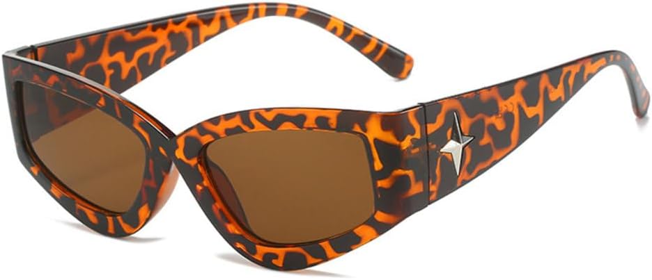 

Винтажные солнцезащитные очки LVTFCO «кошачий глаз» для мужчин, с градиентным зеркальным покрытием, защитой от УФ-излучения UV400, модные женские солнцезащитные очки, Leopard Tea