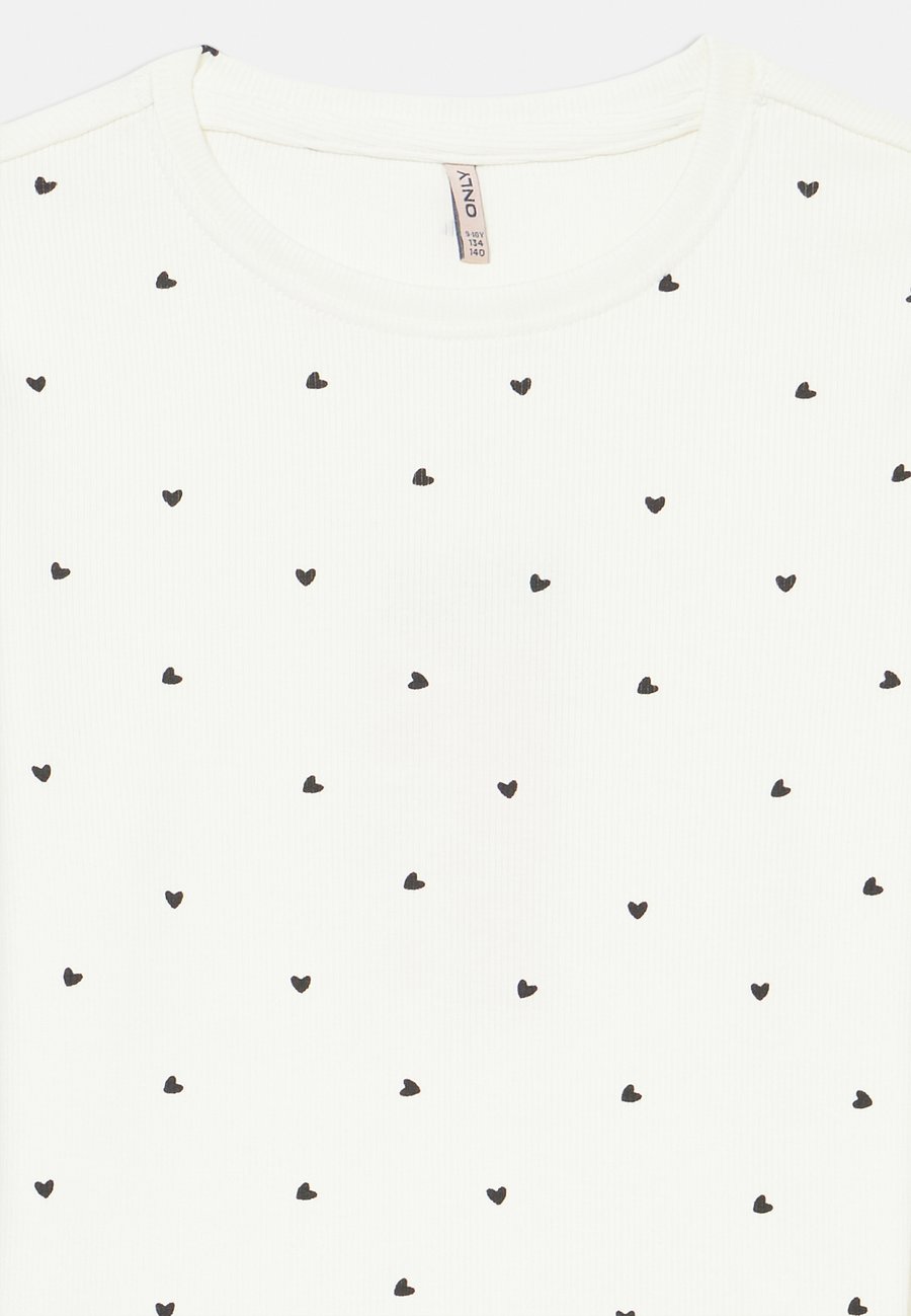 Топ ONLY GIRLS KOGTRINNY LIFE O NECK, Cloud Dancer/Black/Off-White — фото 3