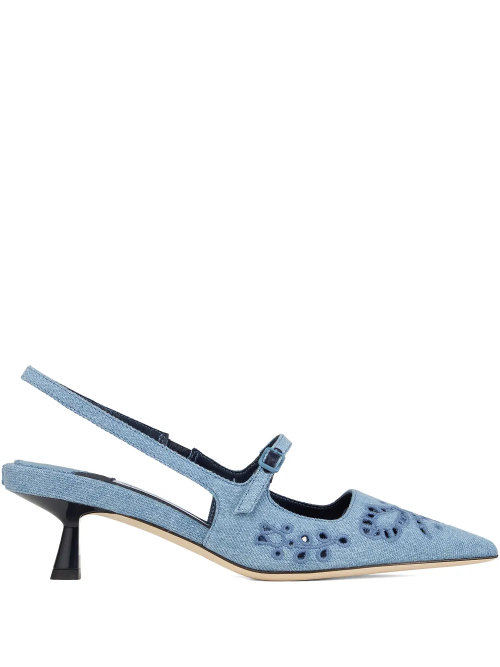 Туфли Didi с ремешком на пятке и вышивкой JIMMY CHOO, синий
