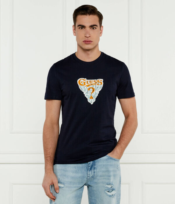 

Футболка мужская Guess Jeans с цветным принтом, черный