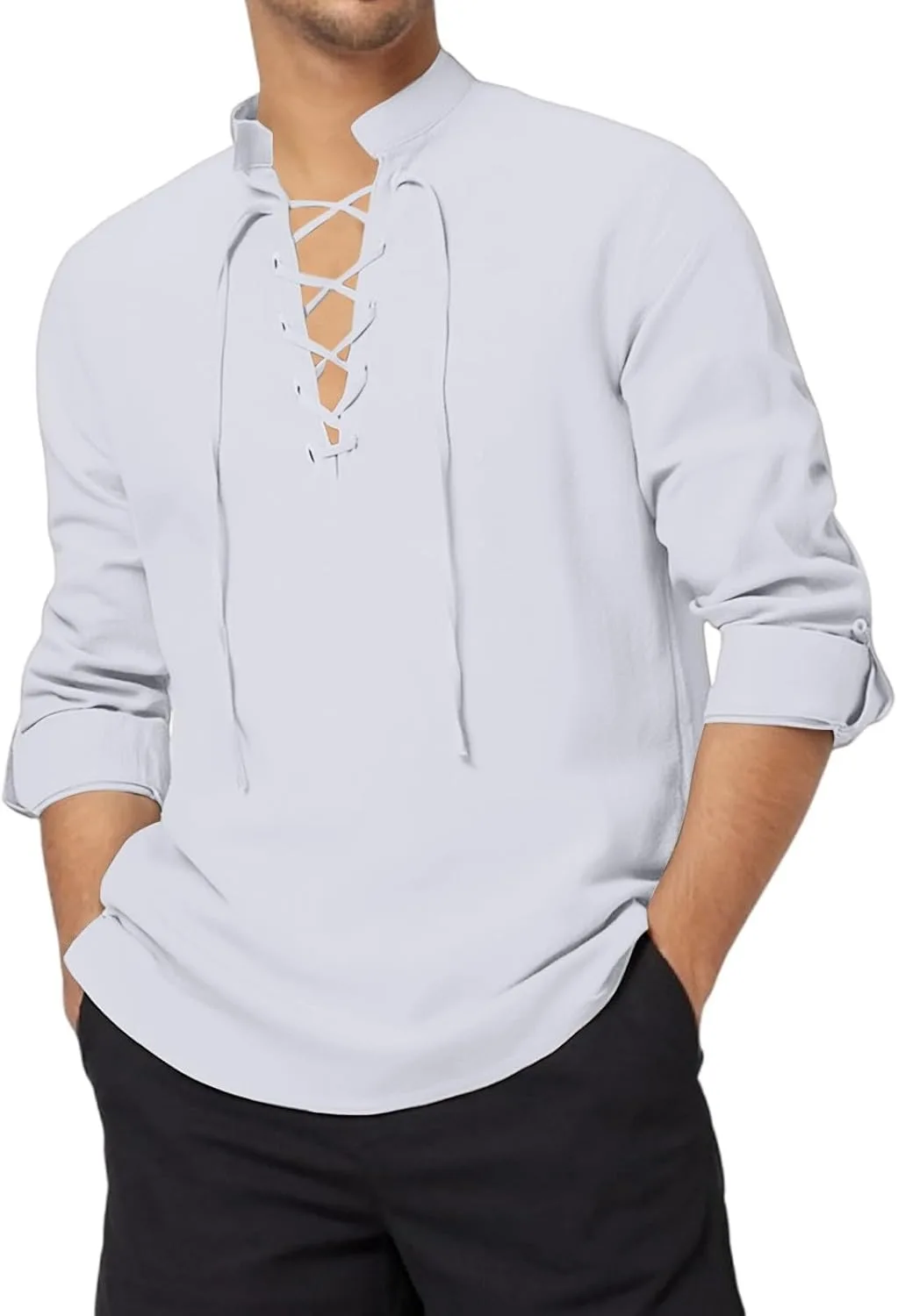 

Мужская футболка с длинным рукавом RTRDE, хлопок-лен, размеры S-2XL