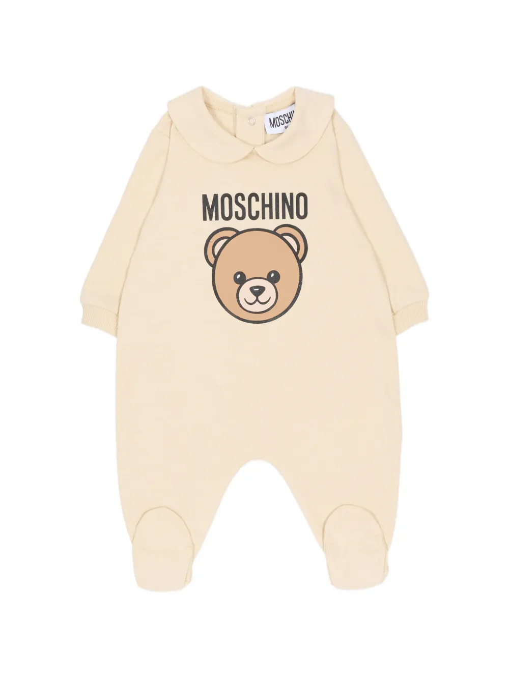 

Пижама с воротником питер пэн и медвежонком Moschino Kids, бежевый