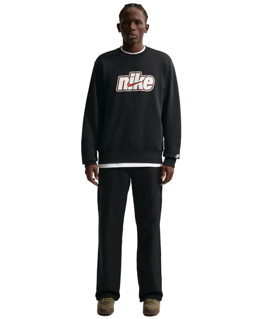 Мужская толстовка с круглым вырезом из французского трикотажа Nike, Black