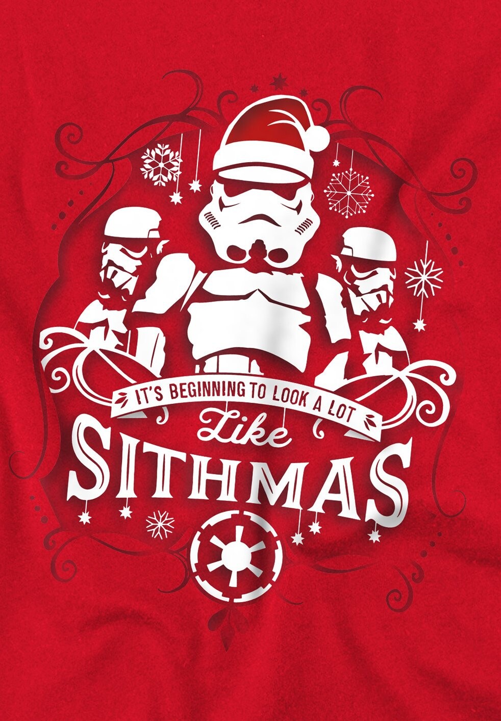 

Футболка с принтом CHRISTMAS BEGINNING TO LOOK A LOT LIKE SITHMAS Star Wars, красный
