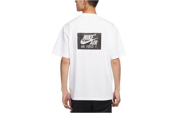 Футболка Men's Nike Alphabet Logo Pattern Printing Round Neck Pullover Short Sleeve White T-Shirt, мультиколор — фото 2