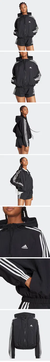 Женская ветровка Essential 3S из тканого материала чёрная от Adidas — фото 4