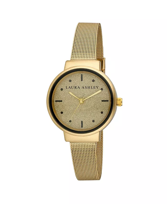 

Часы Spray Gold Mesh с блестящим циферблатом Powered Glitz Laura Ashley