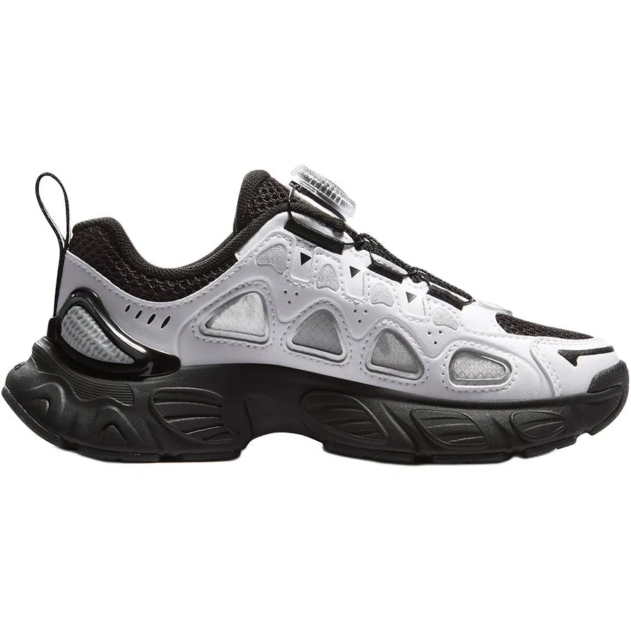 Кроссовки из искусственной кожи и текстиля Rebound Breathable Support низкие повседневные Black White детские FILA KIDS — фото 3
