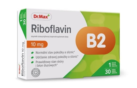 

Dr.Max Pharma, Витамин B₂ (рибофлавин), Добавка , 30 таб.