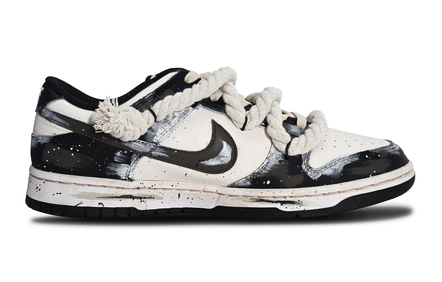 

Кроссовки Nike Dunk Skateboarding Shoes Women's Low-top Black/beige, черный