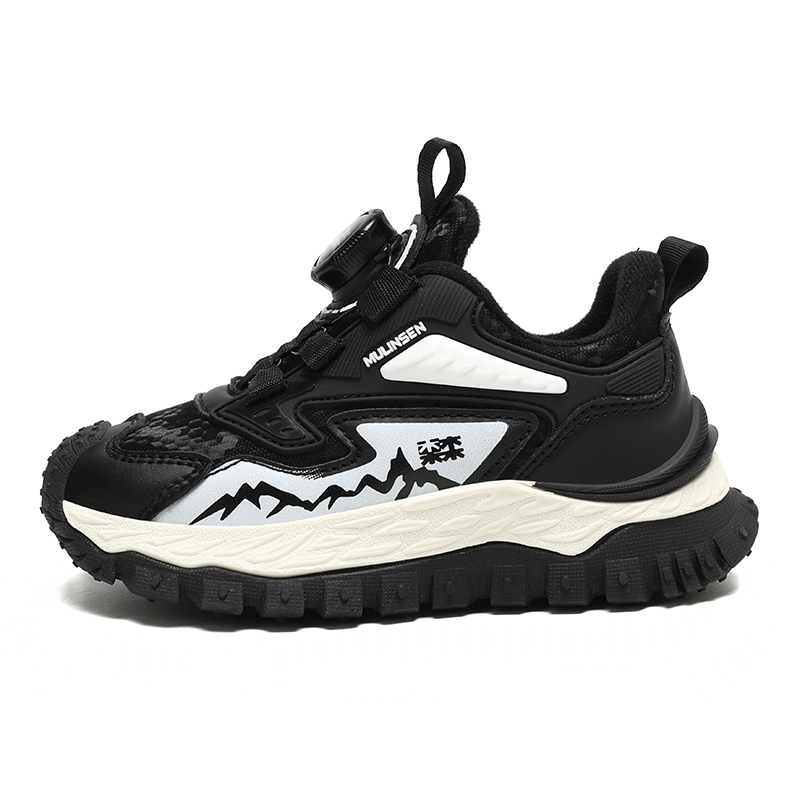 

Кроссовки для бега для детей с низким верхом, противоскользящие, с амортизацией, устойчивые к истиранию и теплые. Mulinsen, черный