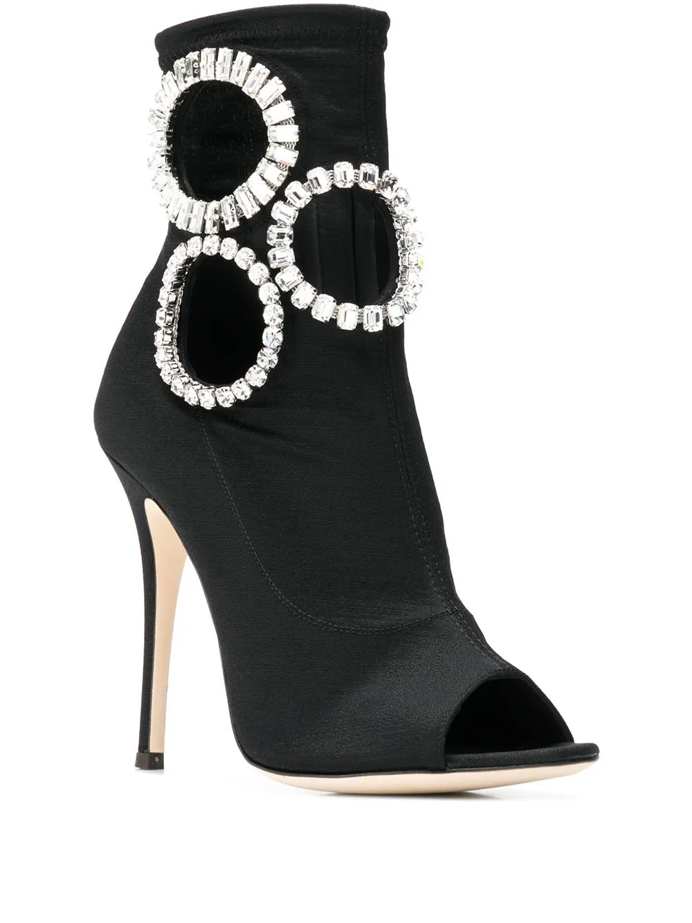 Ботильоны с отделкой кристаллами Giuseppe Zanotti, черный — фото 2