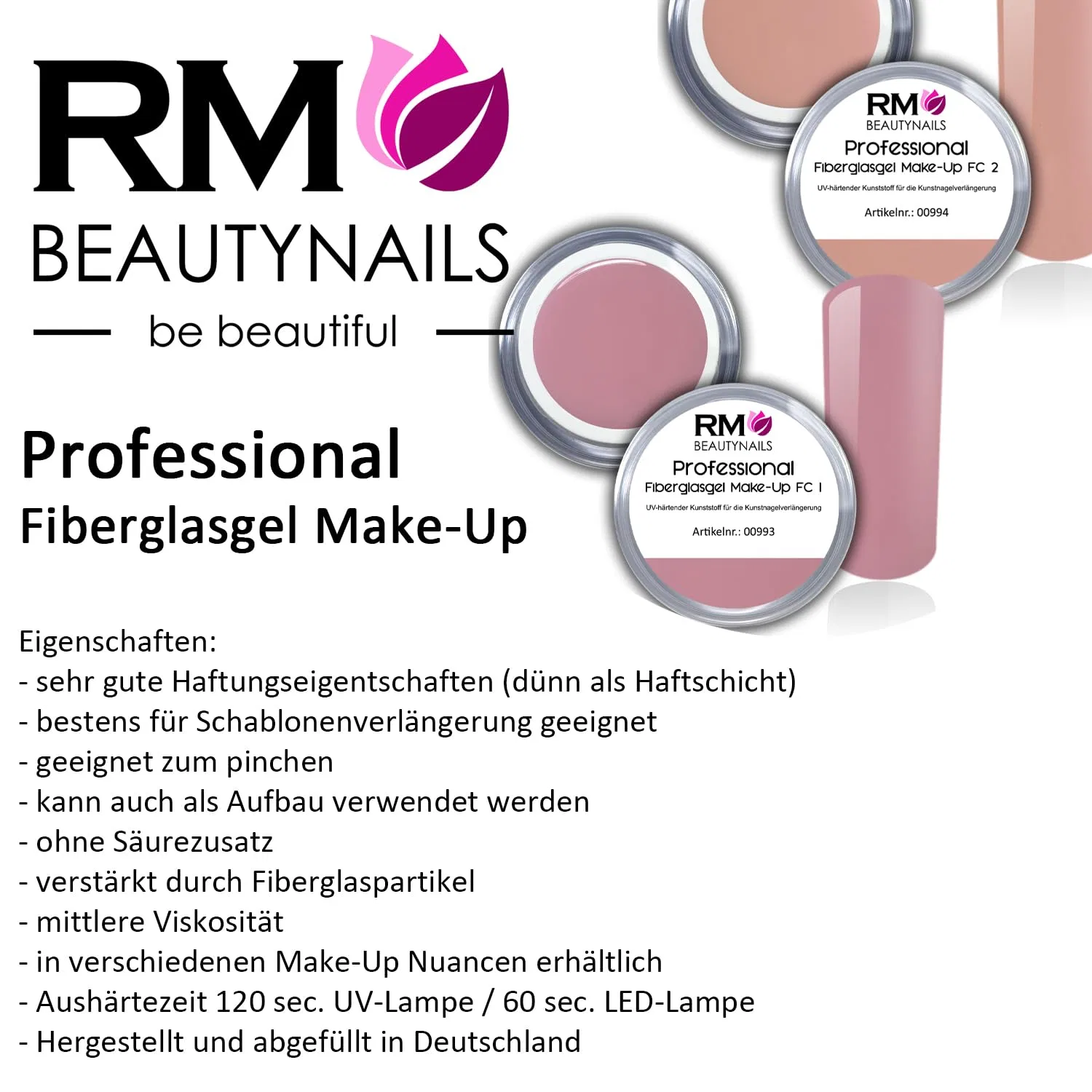 Моделирующий УФ-гель для наращивания ногтей FC2 Beige Nude от Fibreglass Make-Up Rm Beautynails — фото 3