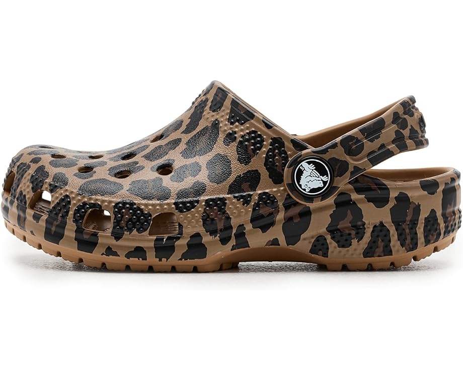Детские кроксы Crocs Classic с принтами и графикой Crocs Kids, Sepia/Leopard — фото 4