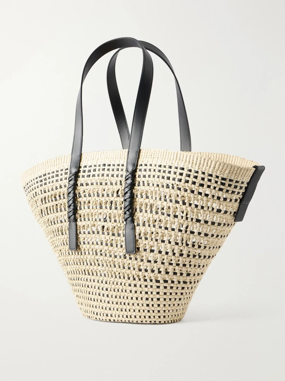 Сумка-тоут из ираки с кожаной отделкой LOEWE + Paula's Ibiza, бежевый — фото 4