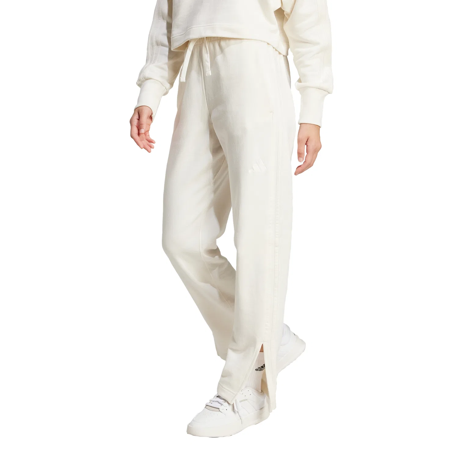 Женские прямые брюки All Szn French Terry 3S цвета Off White от Adidas — фото 4