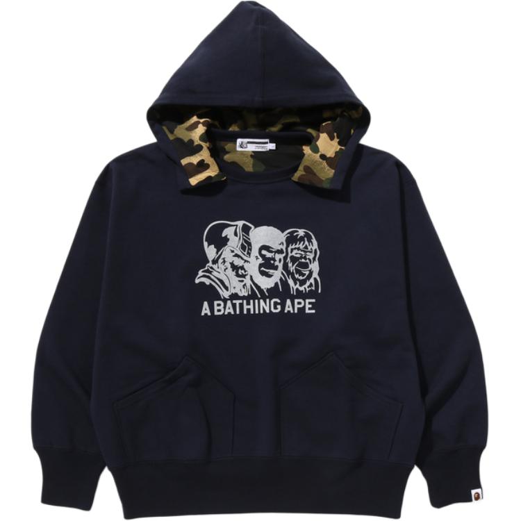 Двусторонняя хлопковая худи A BATHING APE, серый — фото 3