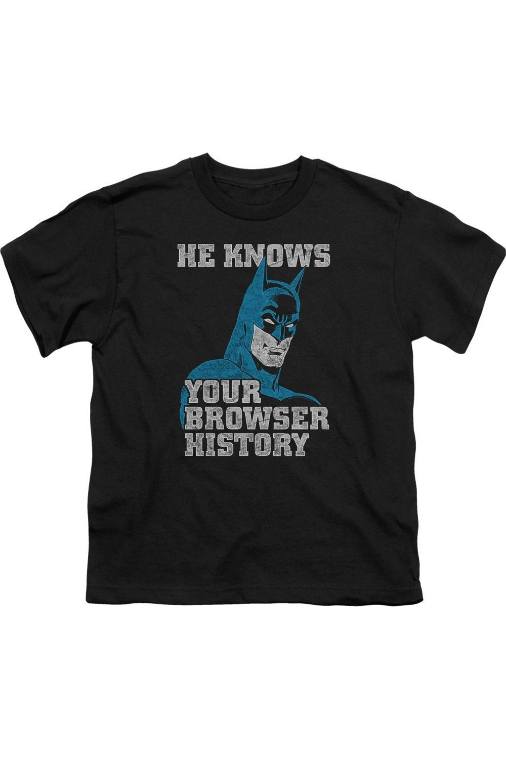 

Футболка с коротким рукавом для детей "Бэтмен знает" Gildan, черный