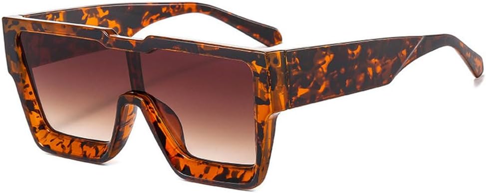 

Модные солнцезащитные очки большого размера для женщин и мужчин в стиле ретро, ​​солнцезащитные очки для активного отдыха UV400 оранжево-зеленого цвета TYUVIVO, Leopard Tea Gradient