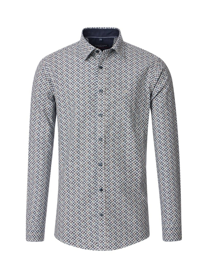 

CASAMODA Мужская повседневная рубашка с длинными рукавами, синего цвета