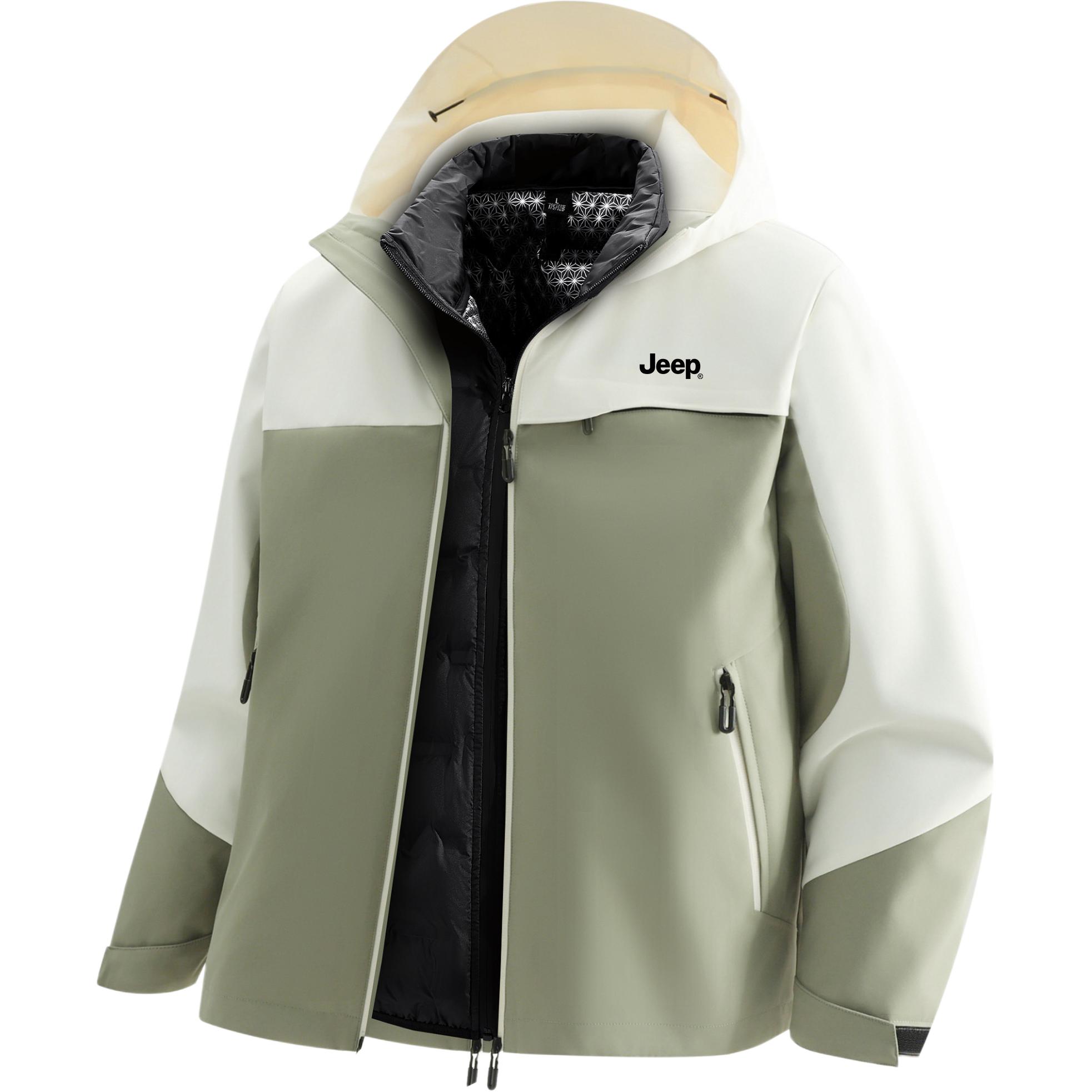 

Куртка Unisex Hooded Moderate Jeep, белый+lake зеленый (90 duck down liner+jackets & coats)