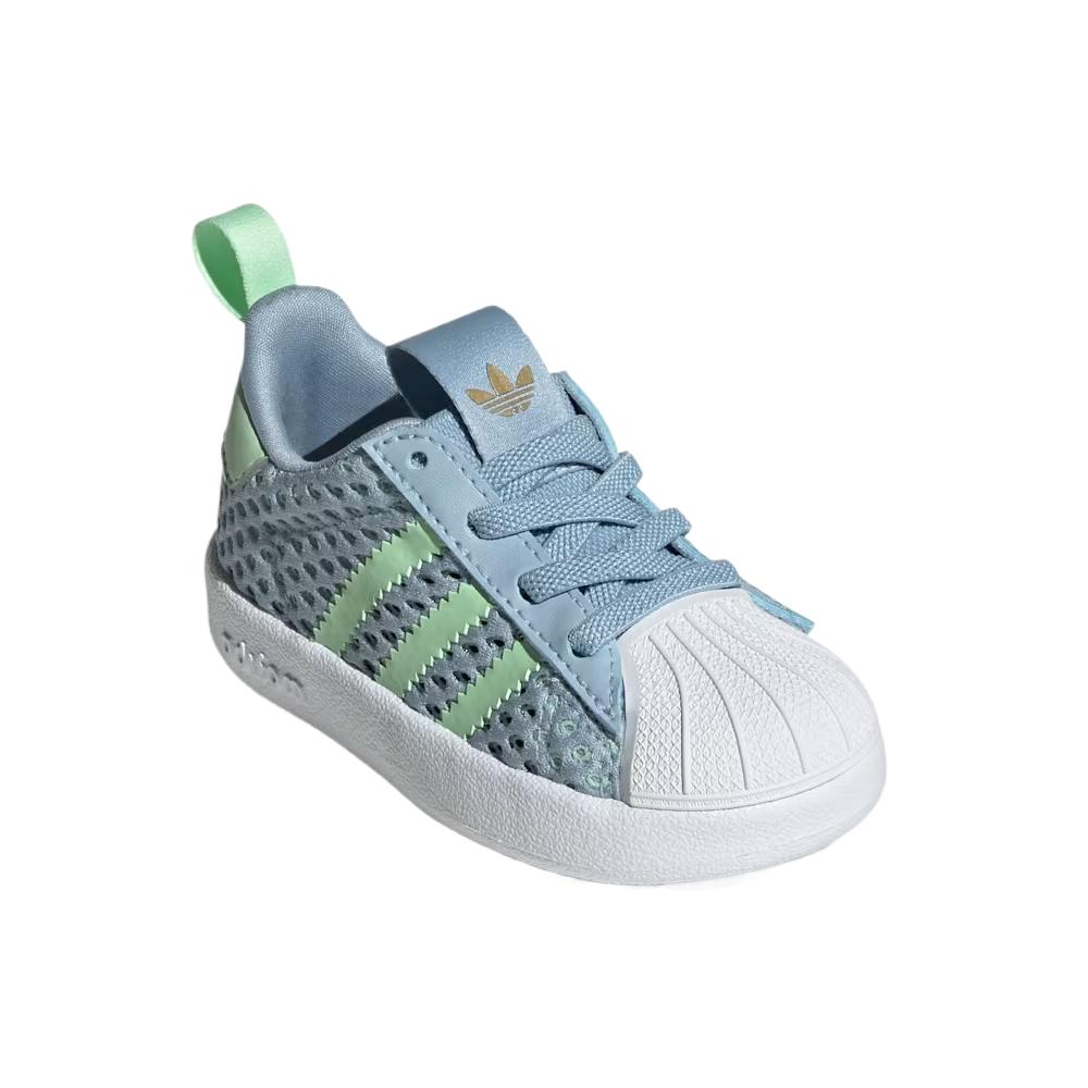 AdiFOMSUPERSTAR 360 дышащие низкие детские ботинки Blue Infant And Toddler Adidas Originals, синий/Supplier Colour/белый — фото 3