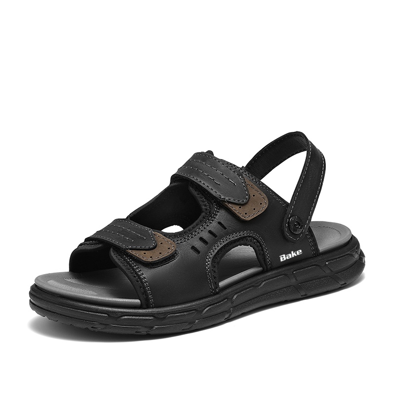 

BAKE Пляжные сандалии мужские коричневые и черные, цвет Black